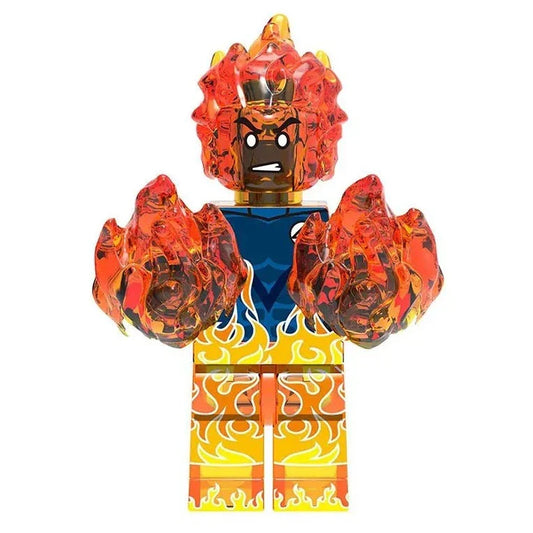 Human Torch (Fantastic Four) Custom Marvel Superhero Minifigure