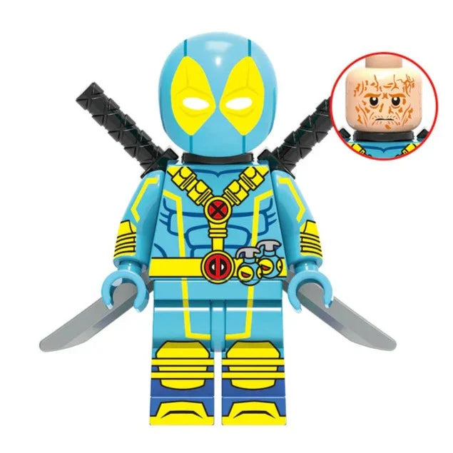 Deadpool Aqua Custom Marvel Superhero Minifigure