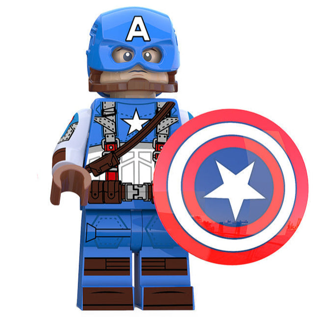 Captain America (First Avenger) Custom Marvel Superhero Minifigure.