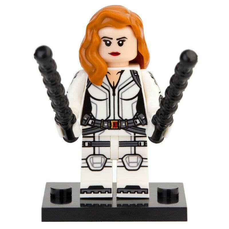 Black Widow (White Suit) Custom Marvel Superhero Minifigure