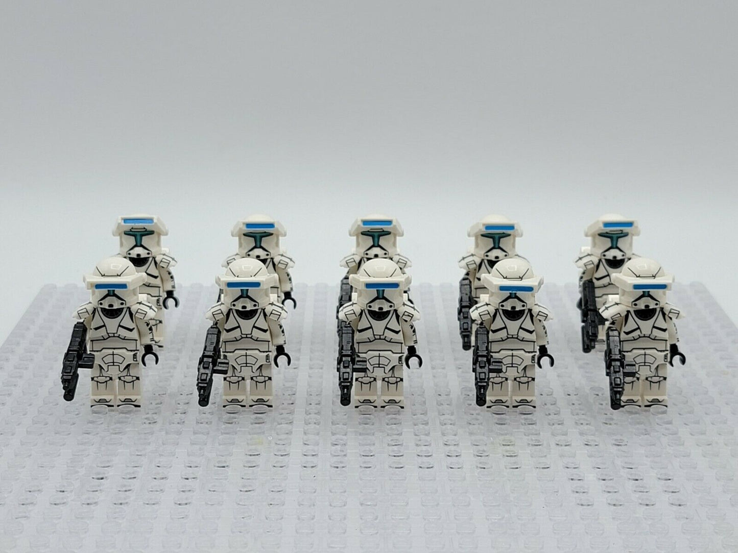 10 x White Squad Clone Commando custom Star Wars Minifigure