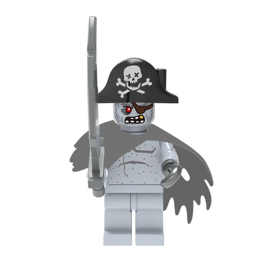 Mini Captain Scary Ghost Zombie Captain from Pirates of the Caribbean Minifigure.