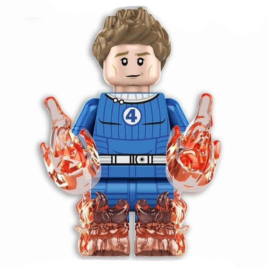 Human Torch (Fantastic Four) Custom Marvel Superhero Minifigure