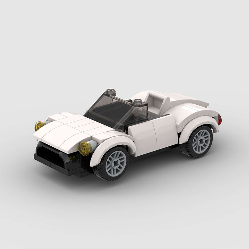 White Convertible Car Custom Car MOC