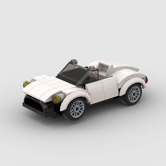 White Convertible Car Custom Car MOC