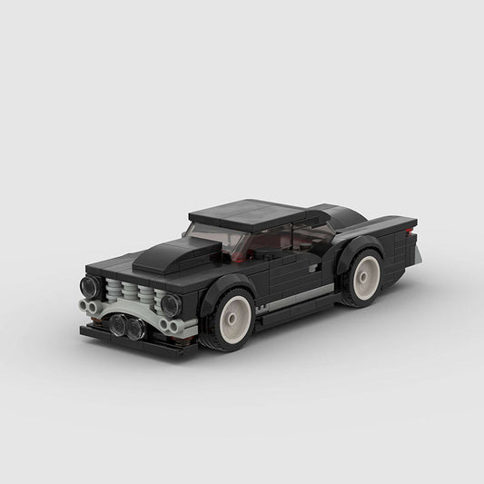 Vintage Black Muscle Car Custom Car MOC